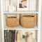 Hello Honey® Beige Round Woven Water Hyacinth Basket with Handles Set